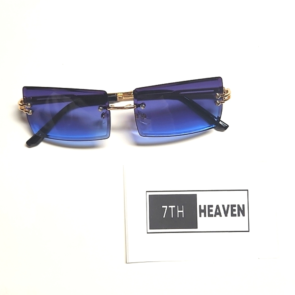 Brand new ✨️ blue tint gold accent no frame sunglasses